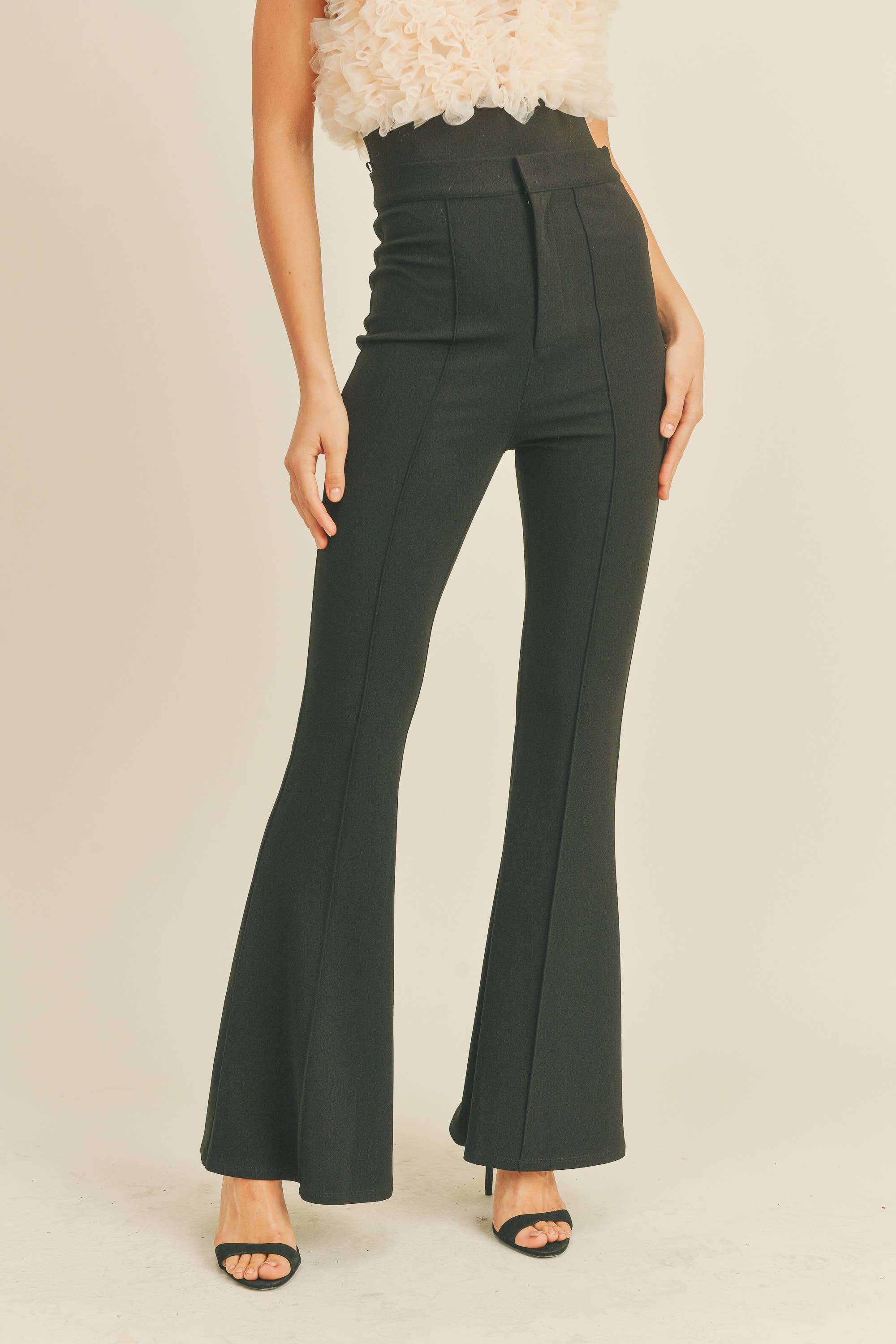 IP1186 HIGH WAISTED FLARED DRESS PANTS