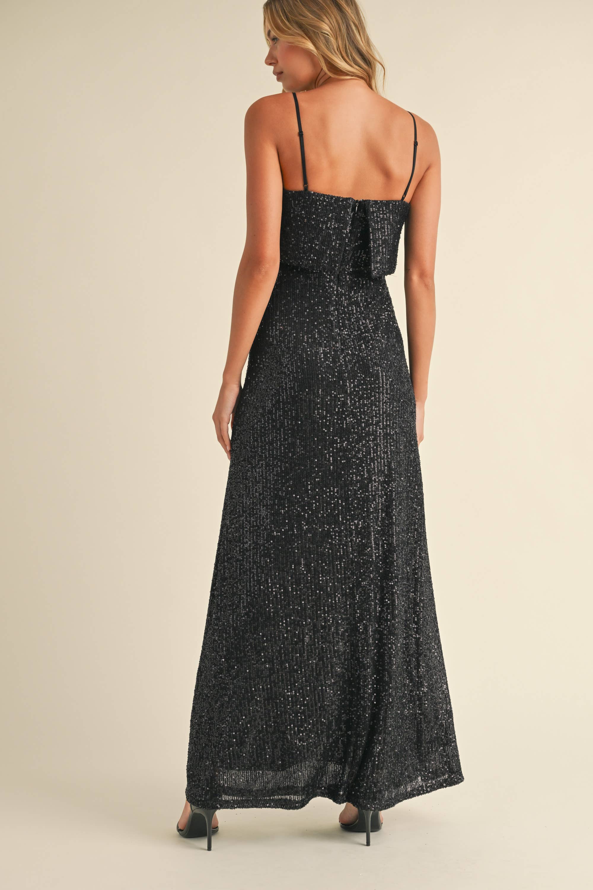 SEQUIN TUBE MAXI DRESS