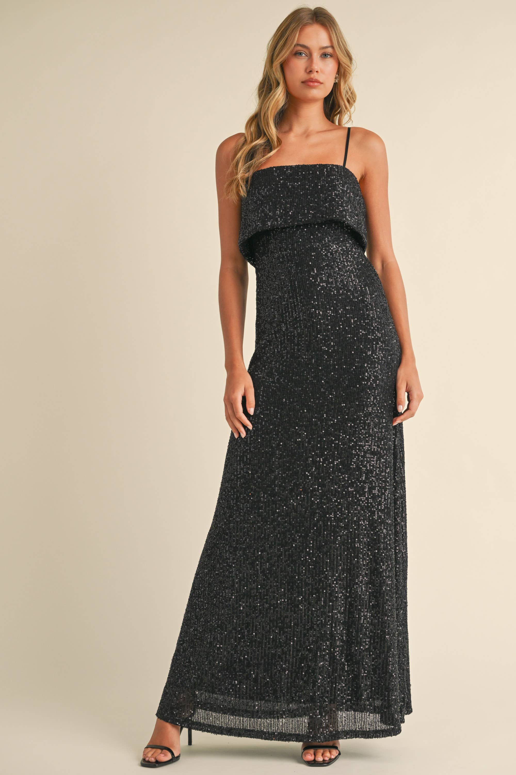 SEQUIN TUBE MAXI DRESS