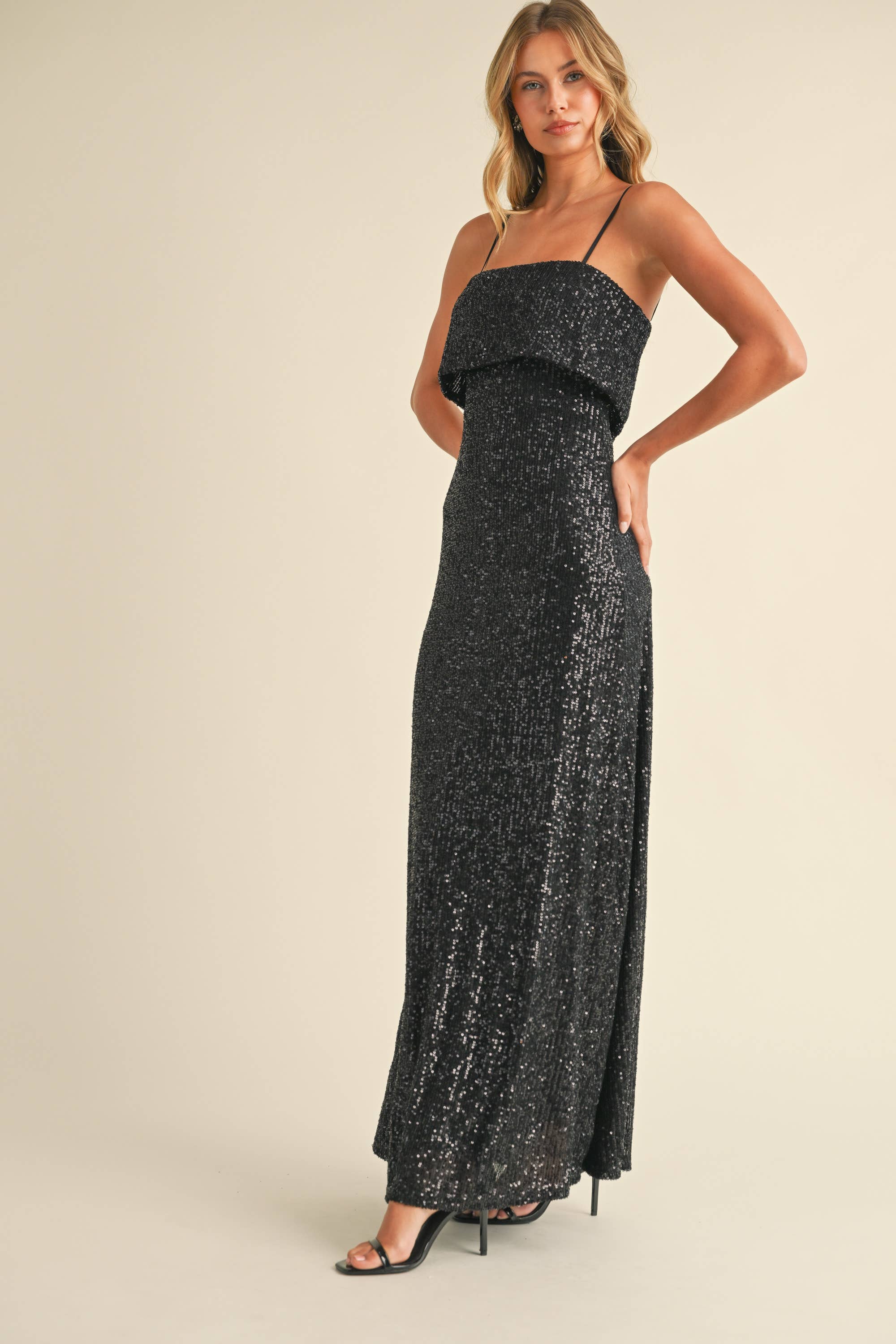 SEQUIN TUBE MAXI DRESS