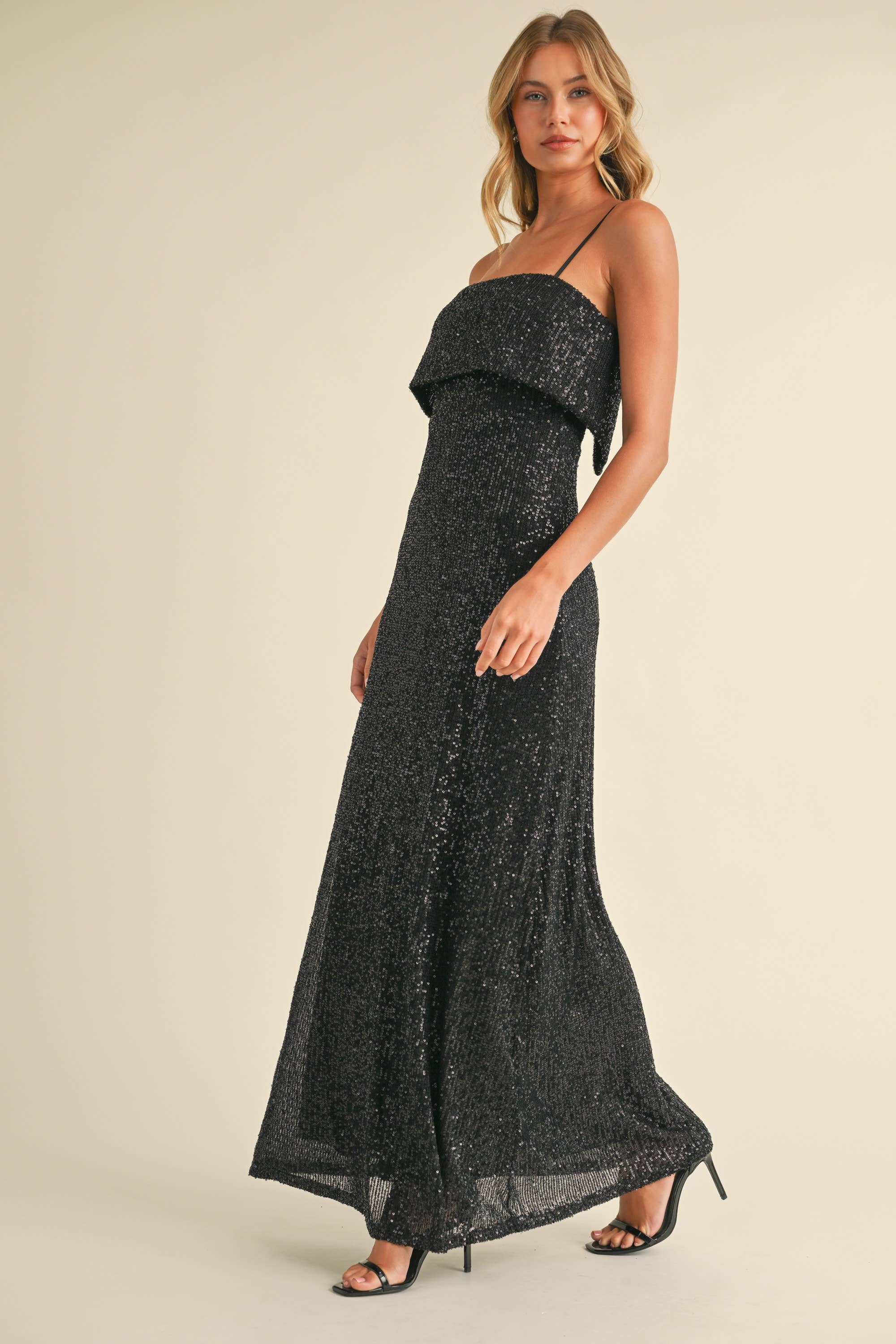 SEQUIN TUBE MAXI DRESS