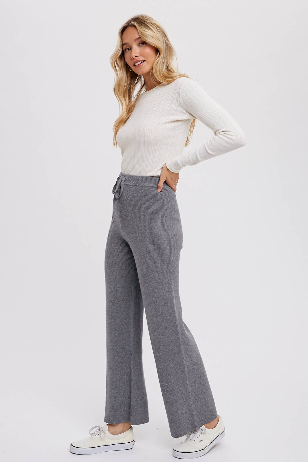 RIBBED SWEATER LOUNGE PANTS
