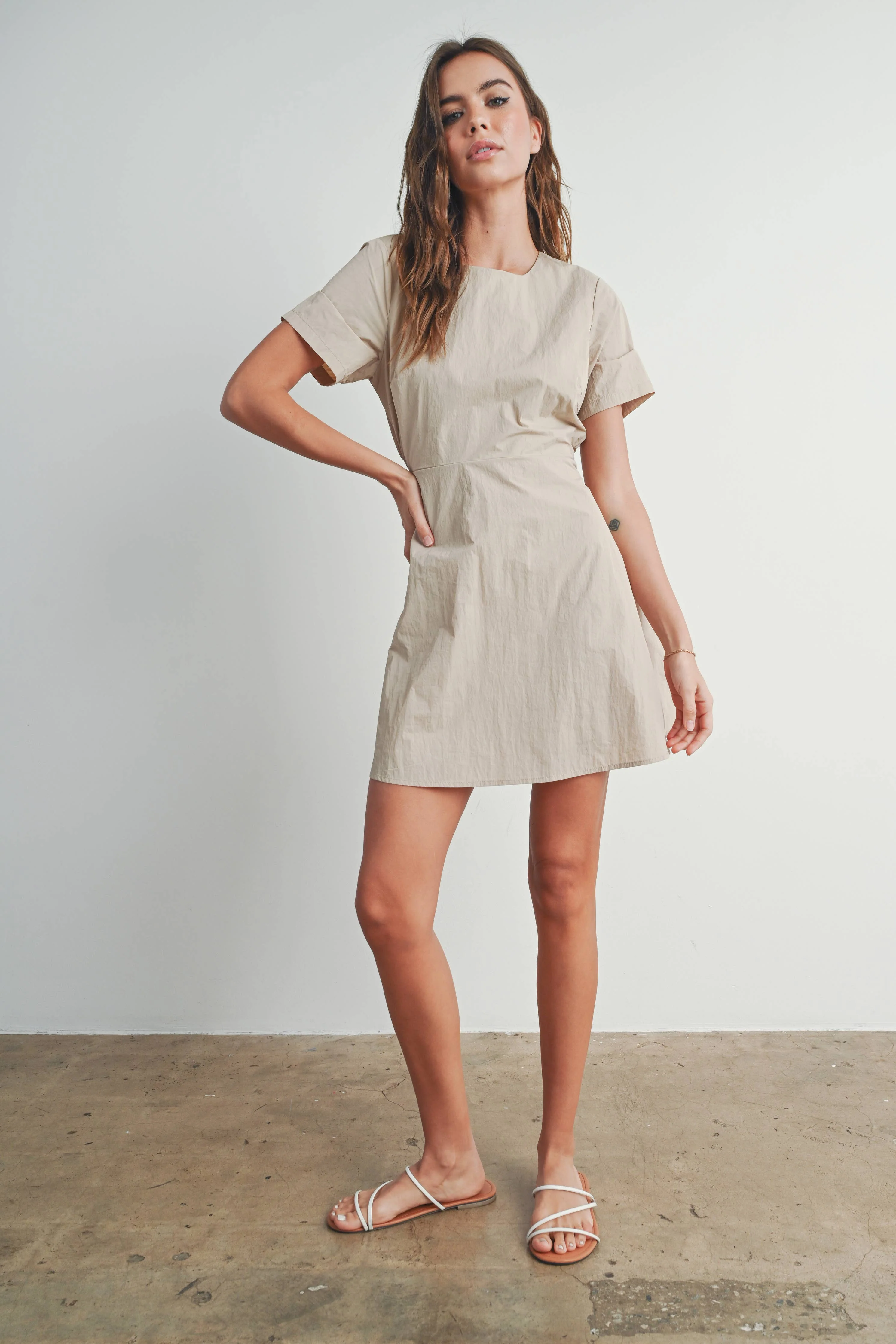 TIE BACK MINI DRESS
