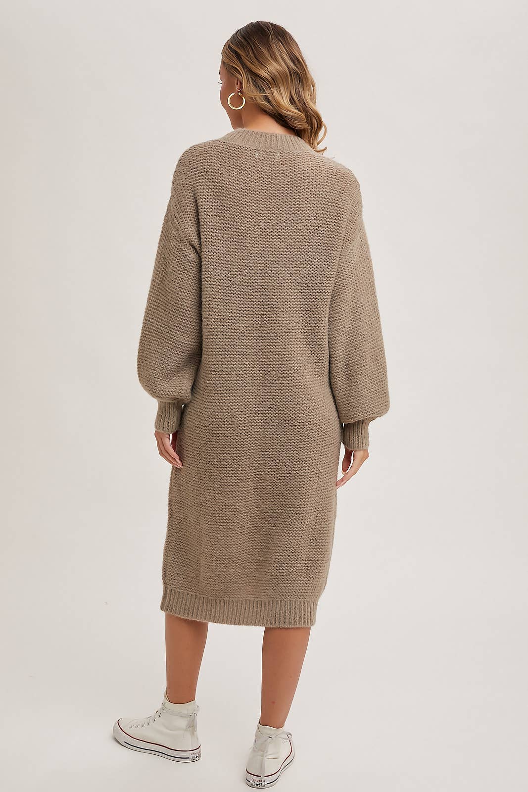 OVERSIZED LIGHTWEIGHT KNIT SWEATER MIDI DRESS
