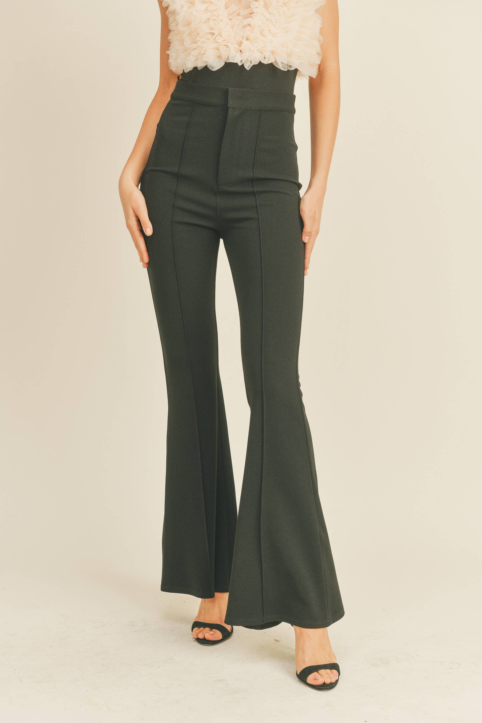 IP1186 HIGH WAISTED FLARED DRESS PANTS