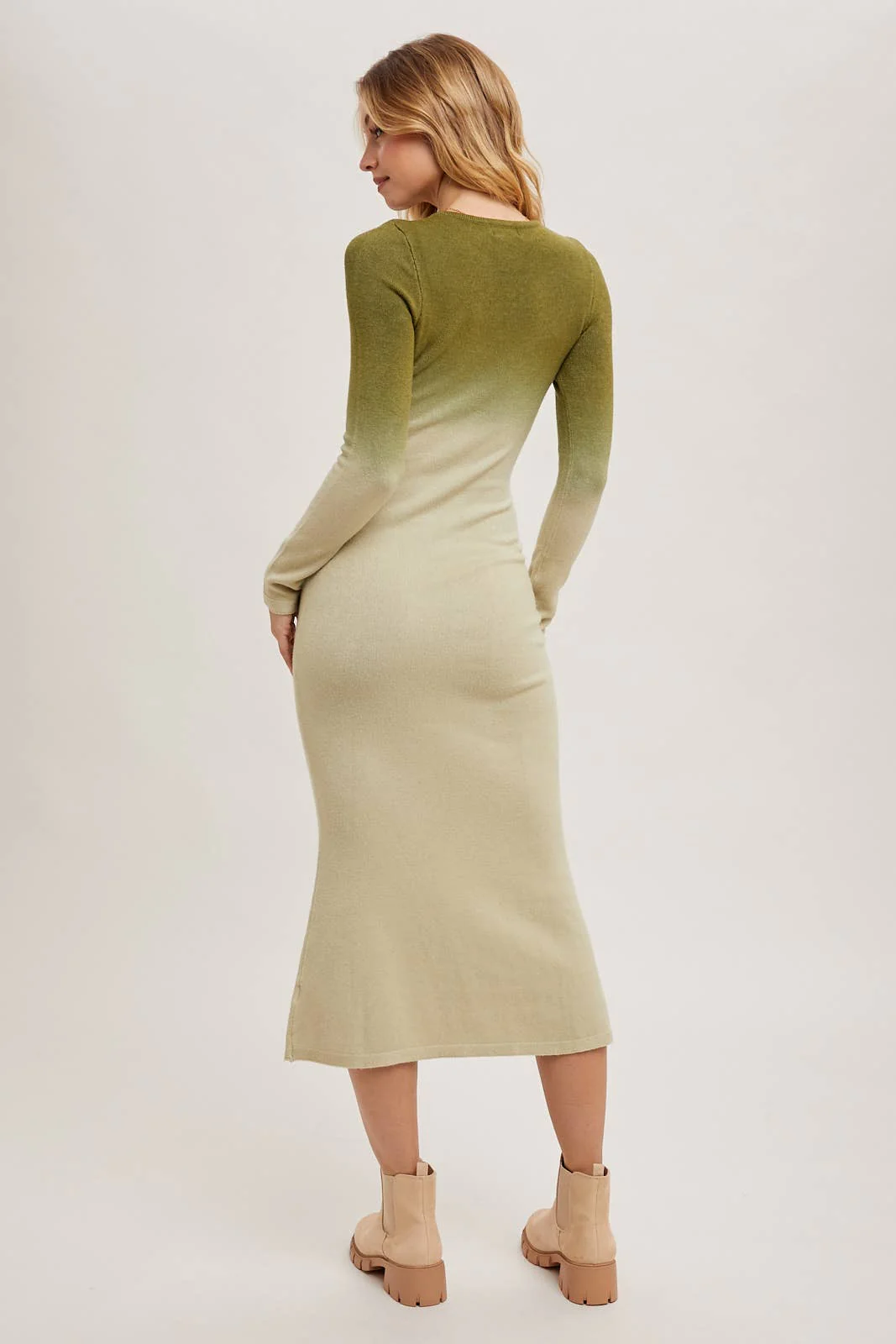 OMBRE BODYCON KNIT MIDI DRESS